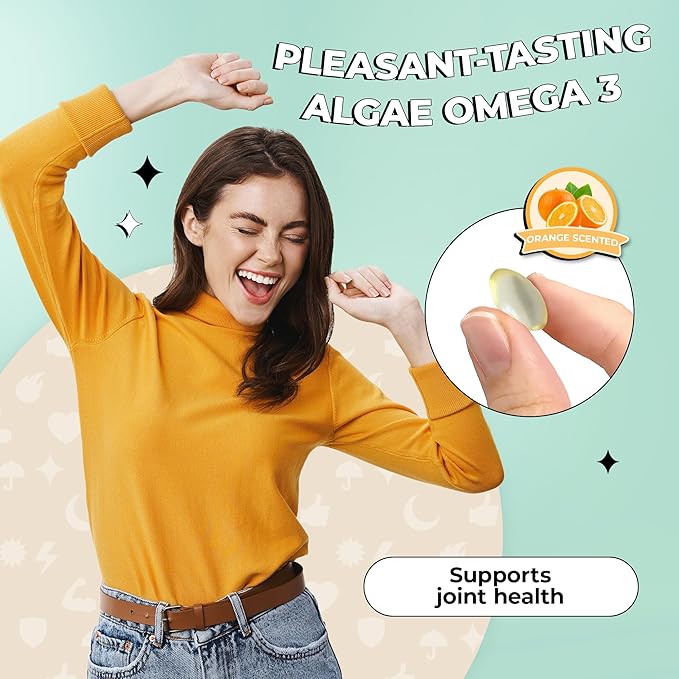 Future Kind Vegan Omega 3 Supplement (2 Month Supply) - Glass Bottle & Carrageenan-Free Algae Omega 3 Supplements for Joint, & Mood Support - DHA EPA Supplements for Kids & Adults