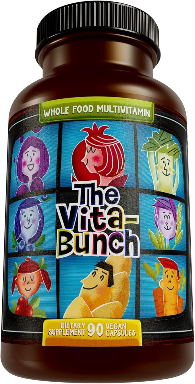 Whole Food Multivitamin Fruit & Super Greens All-in-one Vitamin Complex, 90 Vegan Capsules - Daily Vitamin for Women and Men - Iron, Zinc, B12, Vitamin A, D3 and More