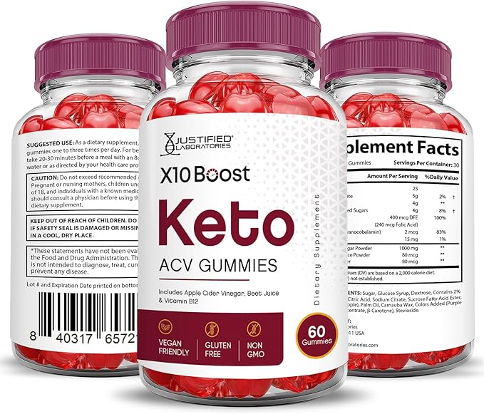 (2 Pack) X10 Boost Keto ACV Gummies Advanced Formula 1000MG X 10 Boost Keto Gummies Apple Cider Vinegar Boost Formulated with Pomegranate Beet Juice Powder B12 Vegan Non GMO 120 Gummys