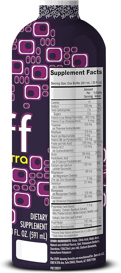 Detoxify – The Stuff Extra – Grape Flavor – 20 oz – Professionally Formulated Intense Herbal Cleanse – Enhances Your Body’s Natural Cleansing Processes – Plus Sticker