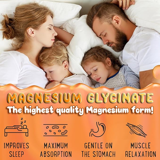 Magnesium Glycinate Gummies 400mg - Magnesium for Sleep, Calm, Relax & Muscle Relief with B6 & D3 and No Melatonin - Family-Friendly for Kids, Teens & Adults - Vegan & Non-GMO Supplement - 120 Count