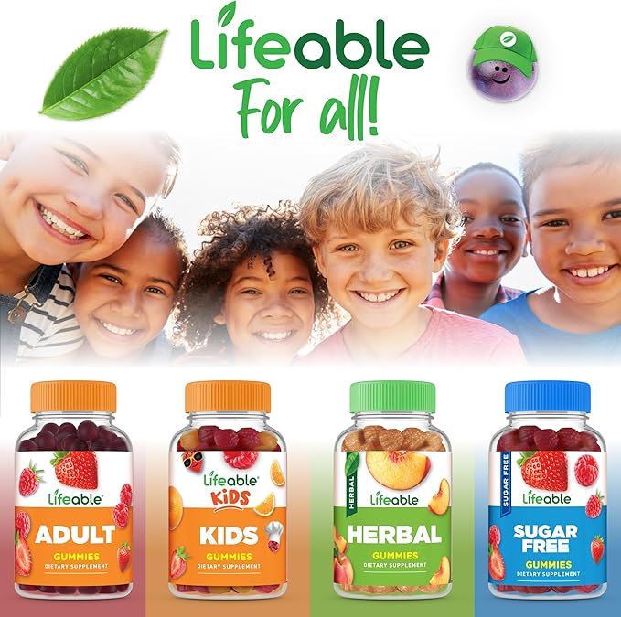 Lifeable Magnesium Gummies for Kids | 170mg Elemental Magnesium from 1,420mg Magnesium Citrate | Great Tasting Kids Magnesium Supplement | Muscle Support and Stress Relief Chewable | 90 Gummies