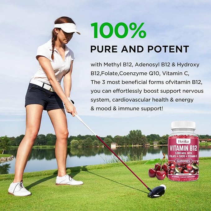 Vitamin B12 Complex 5000 mcg Methyl B12, Adenosyl B12 & Hydroxy B12, with Coenzyme Q10, Folate, Vitamin C, Chewable B 12 for Energy Support, Metabolism, Bone Health - Cherry Flavor, 2 Pack