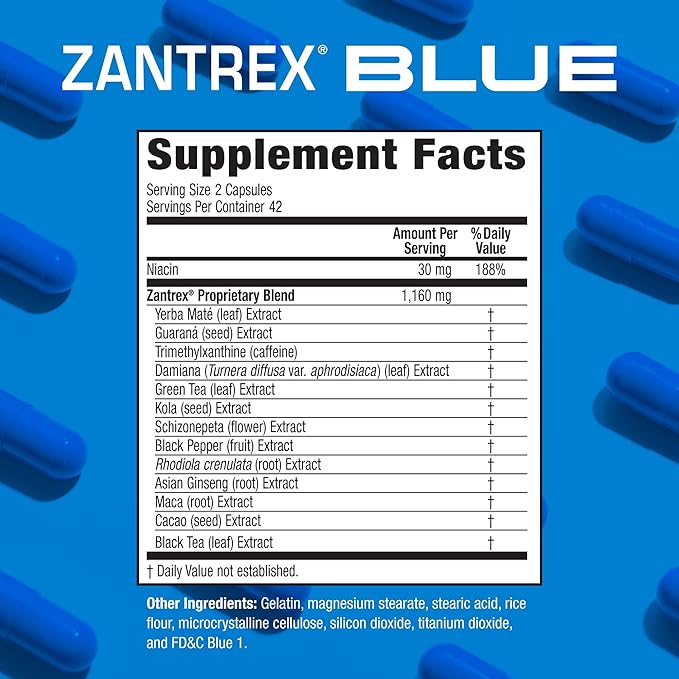 Zantrex Blue - Weight Loss Supplement Pills - Weight Loss Pills - Weightloss Pills - Dietary Supplements for Weight Loss - Lose Weight Supplement - Energy and Weight Loss Pills - 84 Count