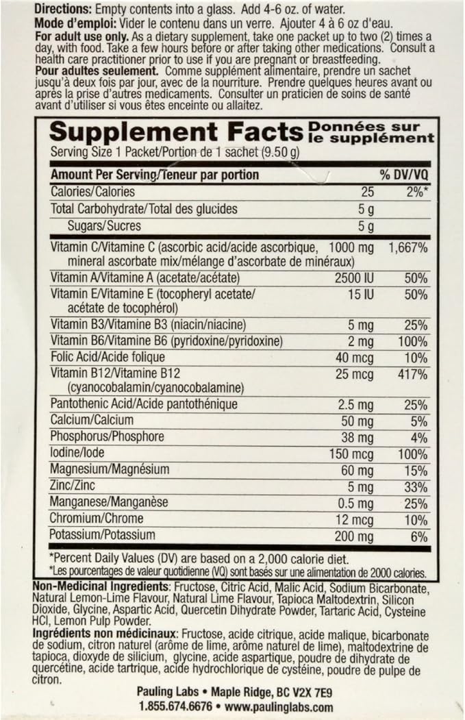 Ener-C Vitamin Drink Mix, Lemon Lime, 1000 Mg, 30 Count