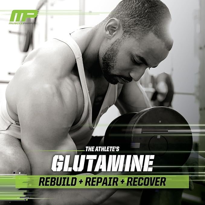 MusclePharm Essentials Glutamine, Pure L-Glutamine Powder Supplement for Post Workout Muscle Recovery, Energy & Gut Health, 5g L Glutamine Powder per Serving, Gluten-Free, Unflavored, 60 Servings