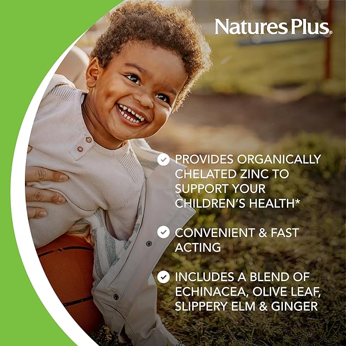 NaturesPlus Animal Parade KidZinc, Tangerine Flavor - 90 Animal-Shaped Lozenges - Organically Chelated Zinc - Vegan, Gluten Free - 90 Servings