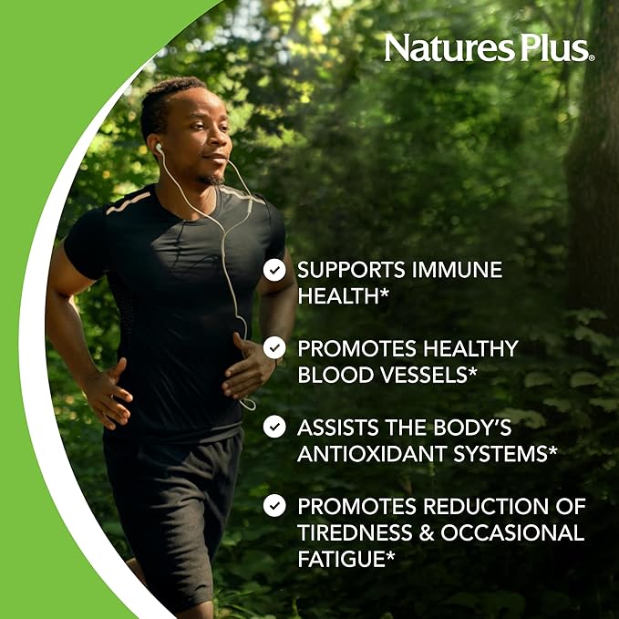 Natures Plus Vitamin C - 1000 mg Ascorbic Acid, 90 Vegetarian Capsules - High Potency Vascular & Immune Support Supplement, Antioxidant - Corn-Free, Gluten-Free - 90 Servings