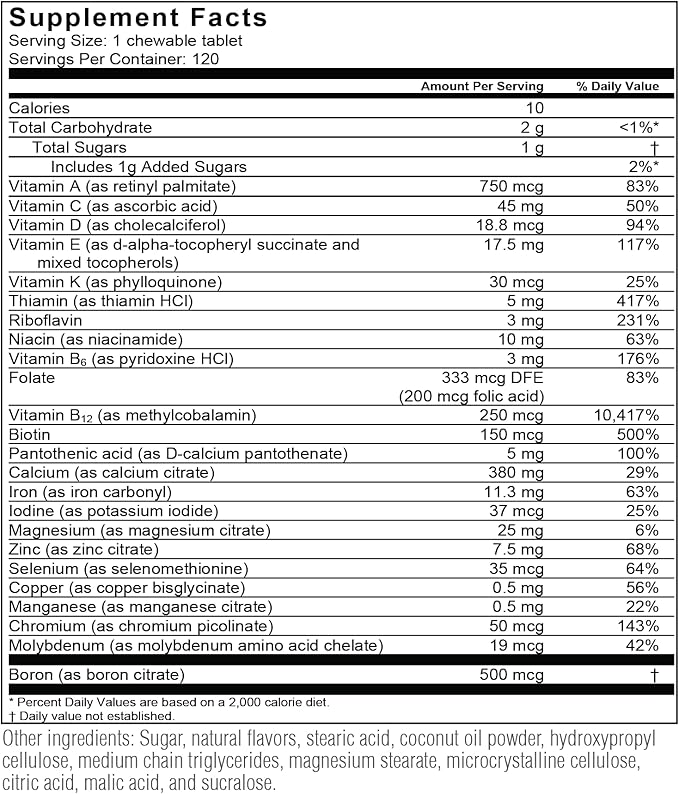 BariatricPal "All-in-ONE Chewable Multivitamin with Calcium Citrate & Iron - Mixed Berry (180-Day Supply)