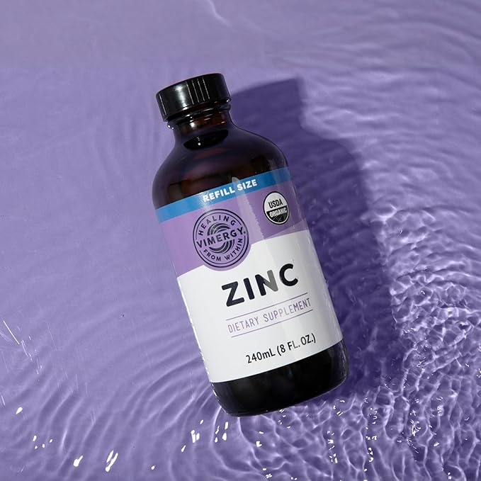 Vimergy Liquid Zinc Refill – Fast-Absorbing Immune Support* – Promotes Healthy Bones & Skin – USDA Certified Organic, Vegan, Non-GMO – 120 Servings (240 mL)