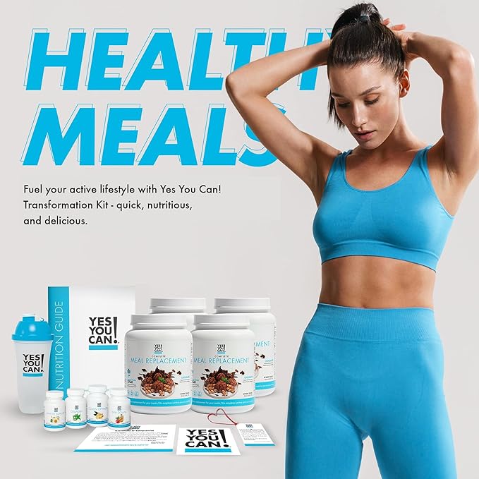 Yes You Can! Transform Kit Complete Meal Replacement - Contains Meal Replacement Powder Shake and Natural Meal Replacement Supplements, Nutritional Healthy Meals Replacement (Chocolate - 60 Servings)