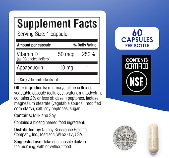 Prevagen Regular Strength 10mg, 60 Capsules |2 Pack| with Apoaequorin & Vitamin D with Attractive and Stackable Storage Box