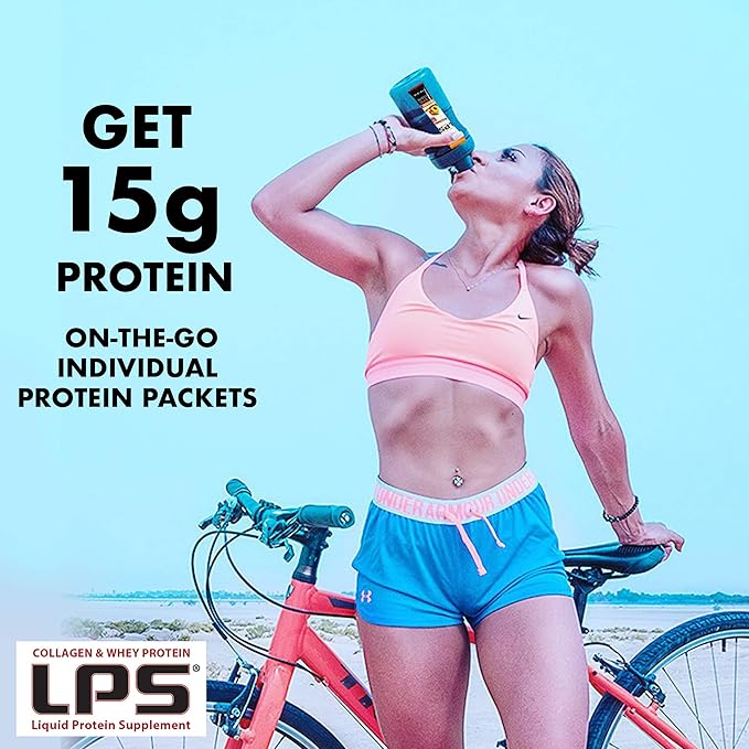 Nutritional Designs LPS Liquid Collagen & Whey Protein Supplement - Sugar-Free Non-GMO Drink - Promotes Healthy Skin & Hair for Men & Women (Cherry)