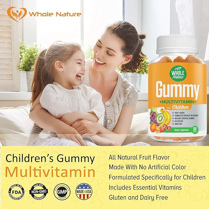 Kids Gummy Multivitamin - Complete Daily Essentials Childrens Vitamins and Minerals for Overall Wellness, 90 Gummies. Fruit Flavor, No Artificial Sugar, Dairy and Gluten Free