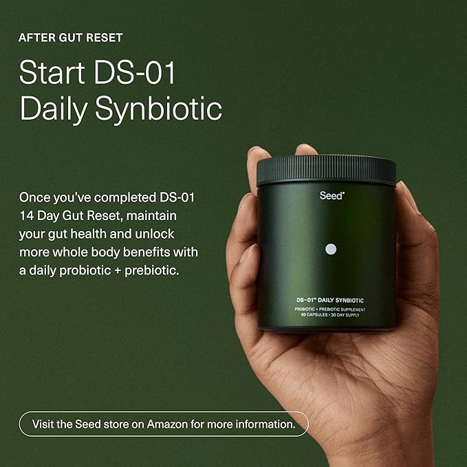 Seed 14 Day Gut Reset - Prebiotic and Probiotic for Women & Men - Digestive Health, Gut Health, Rapid Gut Recovery, Bloating & Constipation Relief - Vegan & Shelf-Stable - 28 Capsules (14-Day Supply)