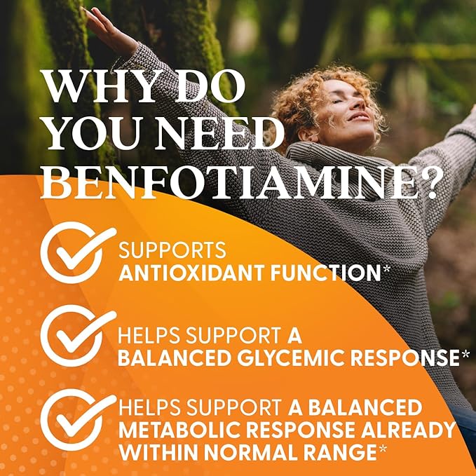Doctor's Best Benfotiamine, Supports Glycemic Balance & Metabolic Response, Non-GMO, Vegan, Gluten Free, Soy Free, 150 mg, 120 Veggie Caps