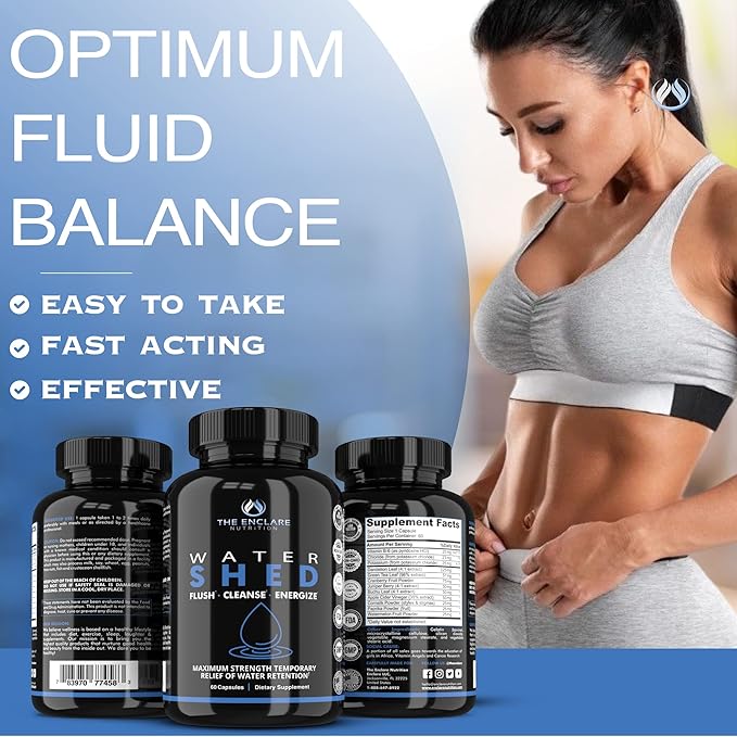 Water Pills Diuretic for Water Retention, Detox, Liver, Kidney Cleanse, Weight, Swelling & Bloating Relief. Green Tea, Cranberry, Apple Cider Vinegar, Dandelion, Vitamin B6, Chloride, Potassium (3)