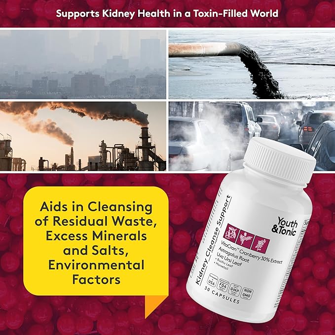 Youth & Tonic Diuretic Full Body Cleanse Detox Pills for Bloating, Puffiness and Swelling, System Flush for Colon, Kidney and Liver Detoxing, 30 Day Supply with Green Tea, Senna, Dandelion, Cranberry
