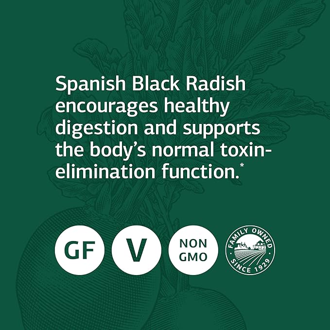 Standard Process Spanish Black Radish - Whole Food Detox, Liver Support, Digestion and Digestive Health, Gallbladder Support with Honey and Vitamin C - Vegetarian, Gluten Free - 30 Tablets