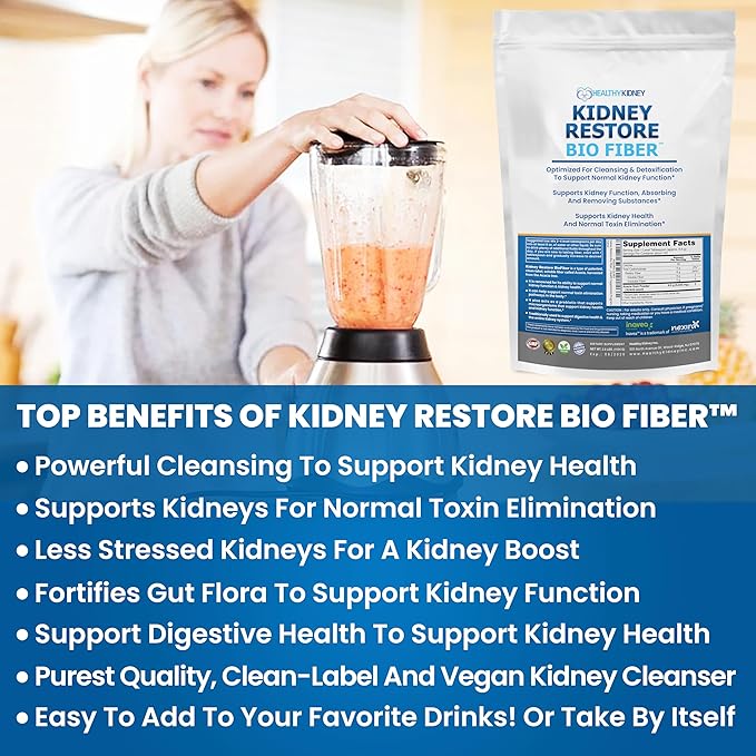 Bio Fiber, Kidney Cleanse Detox & Repair - Restorative Kidney Support & Kidney Supplement to Remove Waste, Kidney Health Supplement - Add to Tea for Kidney Health - 5 LBS 2 Pack