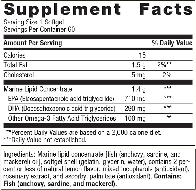 Metagenics OmegaGenics Fish Oil EPA-DHA 1000 - Omega-3 Fish Oil Supplement - for Heart Health, Musculoskeletal Health & Immune System Health* - with DHA & EPA - 120 Softgels