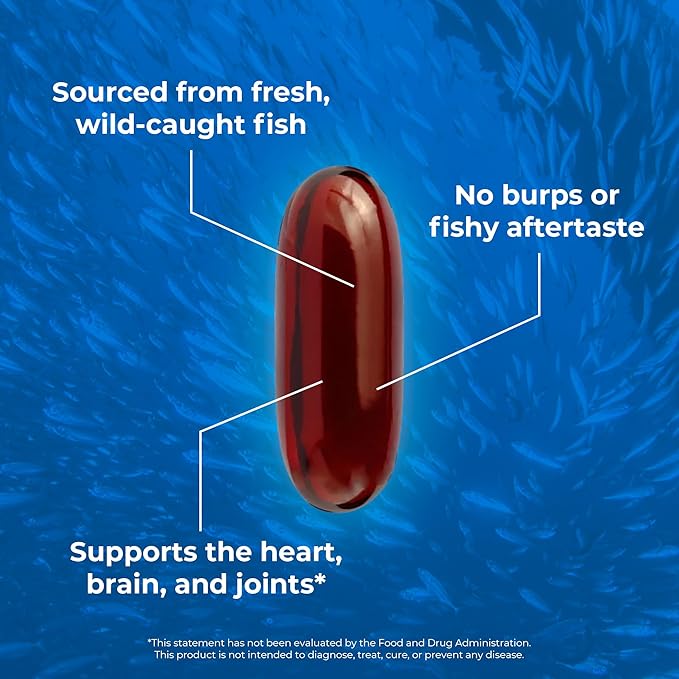 Fish Oil Supplements with Omega 3 Fatty Acids (10 Bottles, 120 Softgels) - High EPA, DHA, & IFOS Fish Oil Pills Support Heart & Joint Health - Burpless Fish Oil Promotes Brain Function