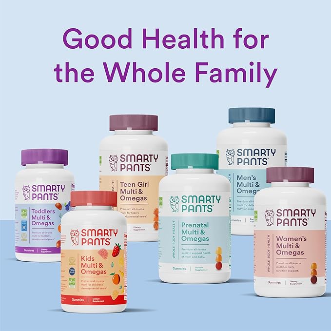 SmartyPants Fiber Supplement & Multivitamin for Men & Women: Multivitamin Fiber Gummies with Vitamin D3, C, Vitamin B12, B6, Vitamin A, K & Zinc, Omega 3 Fish Oil (EPA/DHA), 180 Count (30 Day Supply)