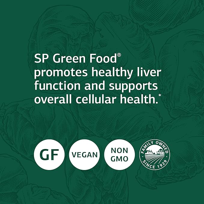 Standard Process SP Green Food - Whole Food Metabolism, Cholesterol, Toxin, and Liver Support with Alfalfa, Buckwheat, Barley, Brussels Sprouts, and Kale - Vegetarian, Gluten Free - 150 Capsules