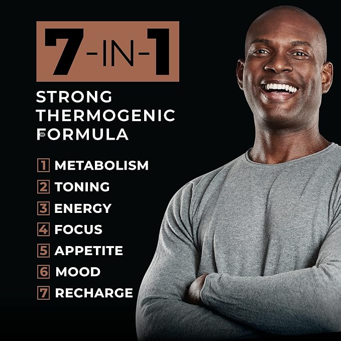 Pyro Stim 7 Metabolism Booster Fat Loss Support Energy Boost - Once-A-Day Thermogenic with Teacrine for Focus, Appetite Control, Muscle Toning, and Mood Control (60 Capsules)