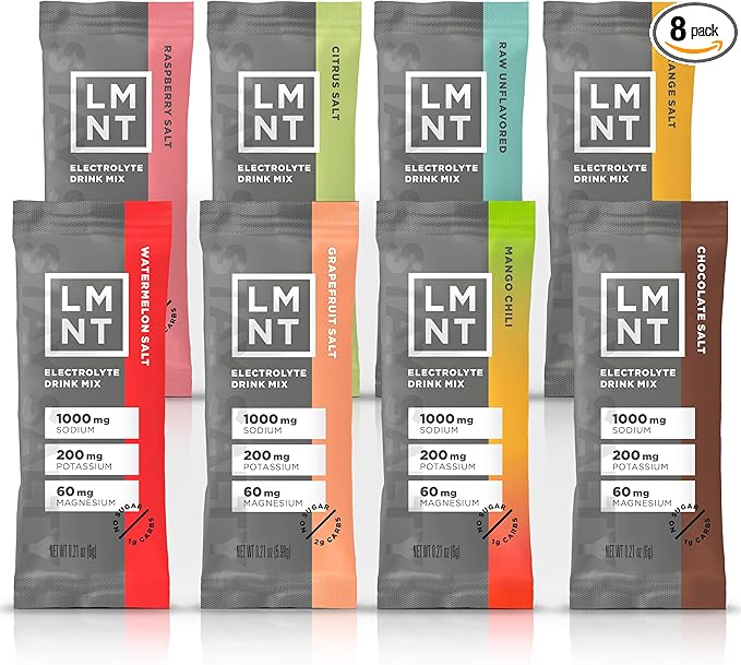 LMNT Zero Sugar Electrolytes - Sample Pack | Drink Mix | 8-Count