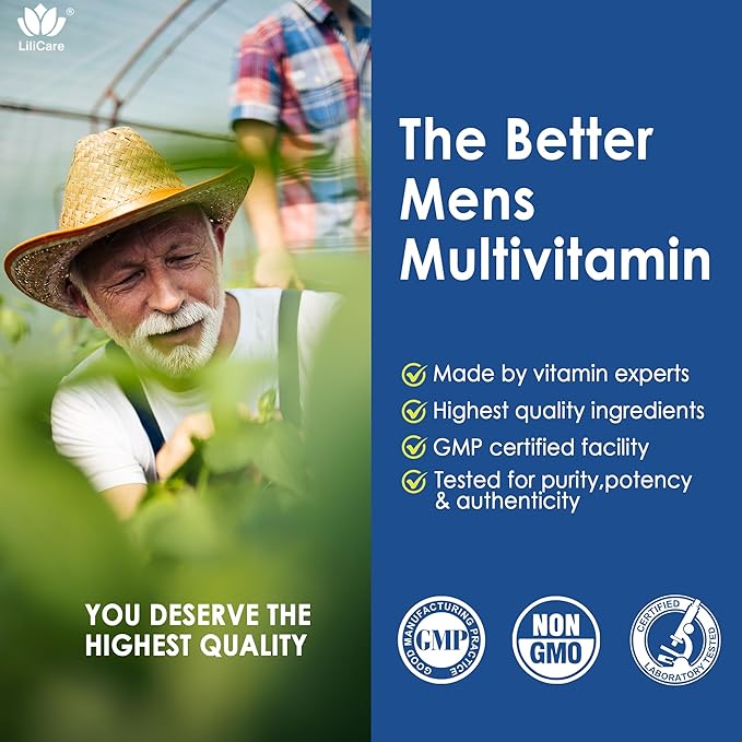Mens Multivitamins Gummies, Multiminerals, Vegan Omega 3, CoQ10, Probiotics, Daily Mens Vitamins A C D3 E B6 B12, Methylated Multivitamin for Men - Energy, Immunity, Sugar Free, Vegan (No Iron) 60 Cts