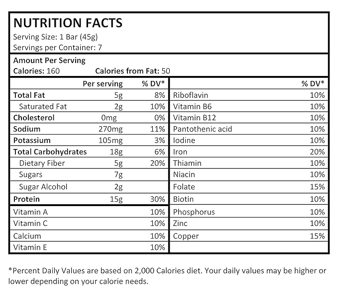 GO4IT Health Meal Replacement Bar, HIGH Protein Nutrition Bar, HIGH Fiber, LOW Calories, KETO friendly, On-the-go, Weight Loss Food Bar, 7/Box - (Peanut)