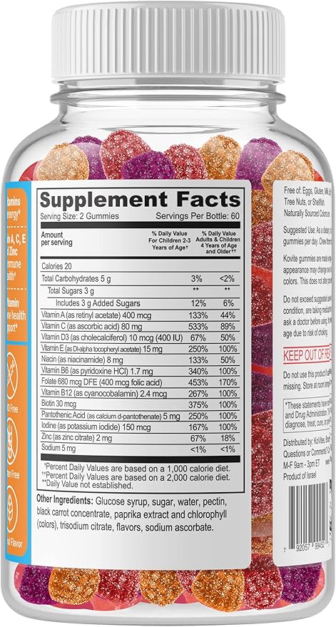 Childrens Multi Vitamin & Mineral with B6- B12 & Zinc Gummy - Assorted Fruit Flavor - 120 Gummies