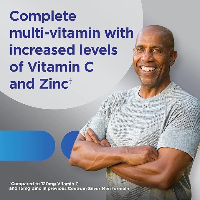 WW Centrum Silver Men's Multivitamin for Men 50 Plus 275 Tablets, Multivitamin/Multimineral Supplement with Vitamin D3, B Vitamins + 7-Day Travel Pill Organizer