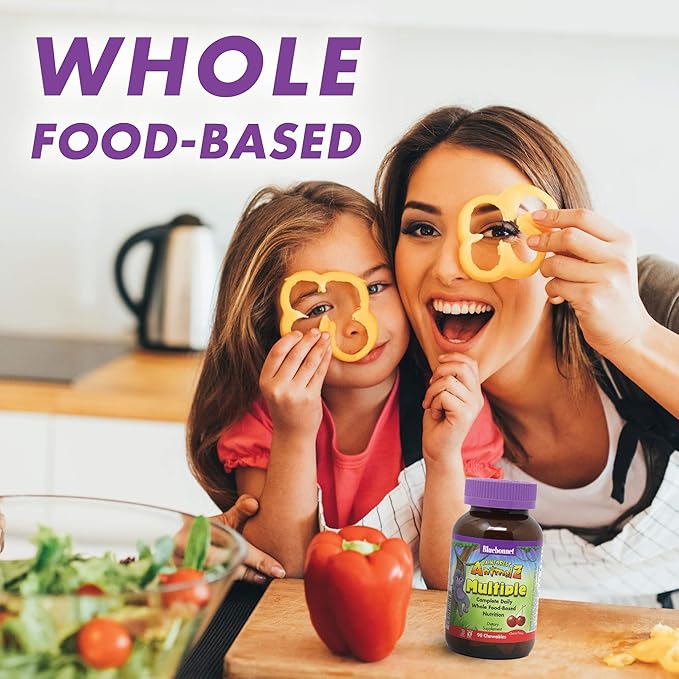 Bluebonnet Nutrition Rainforest Animalz Whole Food Based Multiple Chewable Tablet, Kids Multivitamin & Mineral, Vitamin C, D3, Iron, Gluten Free, Milk Free, Kosher, 180 Chewable Tablets, Orange Flavor