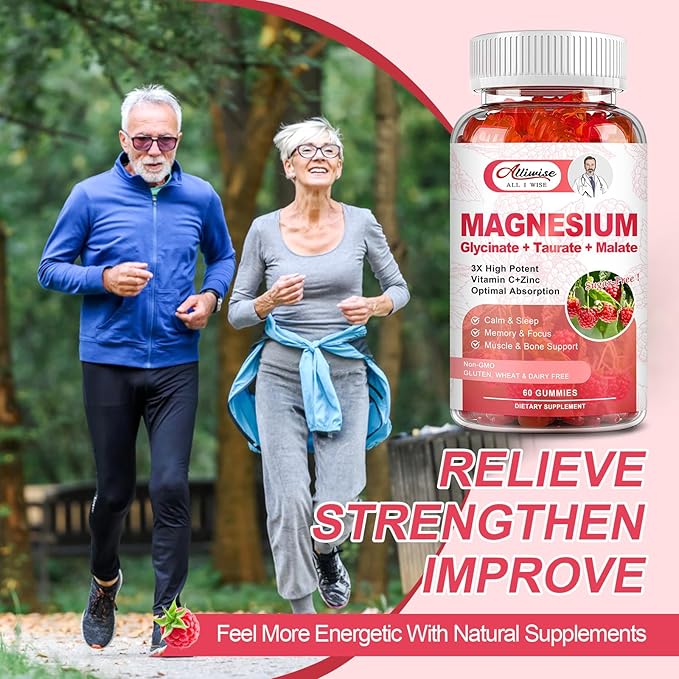 Magnesium Glycinate Gummies 500mg, Magnesium Glycinate for Adults&Kids Sugar-Free,Magnesium Complex w/Taurate,Malate, Calcium, COQ10 for Sleep & Relaxation, Calm,Brain, Muscle,Non-GMO, Vegan