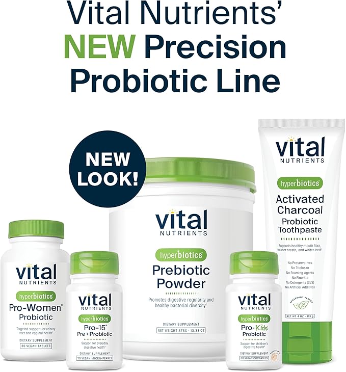 Hyperbiotics Vital Nutrients Pro-15 Advanced Probiotic Supplement | 15 Strains + Kiwifruit | Supports Digestive Regularity, Gas, & Bloating | Shelf-Stable | Vegan, Dairy & Gluten Free | 60 Count