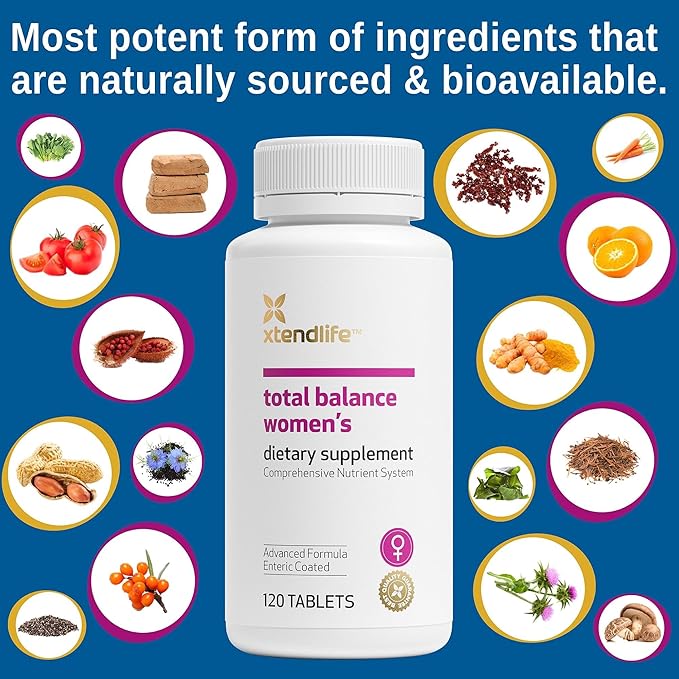 Xtendlife Total Balance Women's Multinutrient Supplement for Anti-Aging & General Health (120 Enteric Coated Tablets)