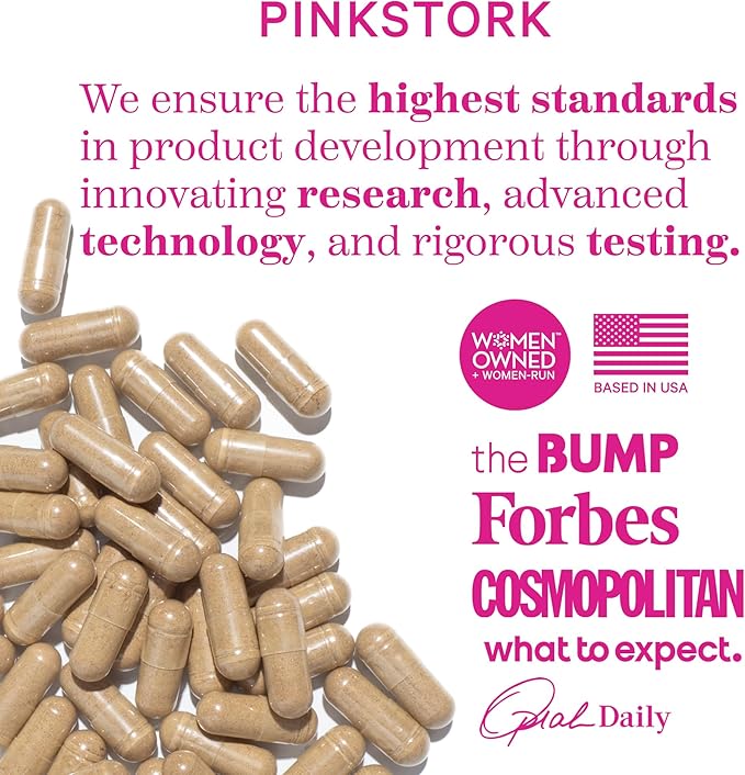 Pink Stork Ashwagandha, Maca Root, and Black Cohosh - Hormone Balance for Women - 9 Clinically-Studied Herbs for Perimenopause and Menopause - Hot Flashes, Mood Swings, Energy, 60 Capsules