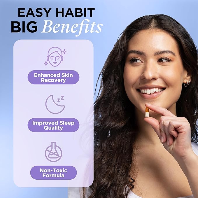 ZitSticka Vitamin Acne Supplement for Cystic Acne w/ 30 Natural Caps for Women and Men, Supplements for Hormonal Support, Skin Clarity, Dark Spots - Dermatologist Tested (After Hours Ceramides)