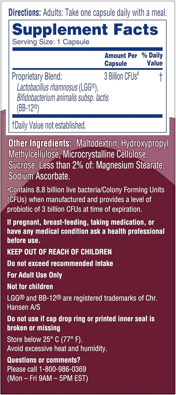 Phillips' Colon Health Daily Probiotic Capsules, 4-in-1 Symptom Defense to help defend against Occasional Gas, Bloating, Constipation, and Diarrhea, Daily Supplement, 60 Count
