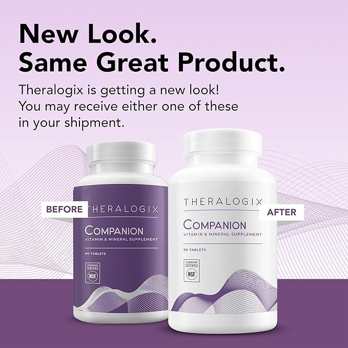 Theralogix Companion Multivitamin & Mineral Supplement - 90-Day Supply - Supplement for Women & Men Without Iron, Vitamin D, or Vitamin K - B Vitamins, Zinc & Magnesium - NSF Certified - 90 Tablets