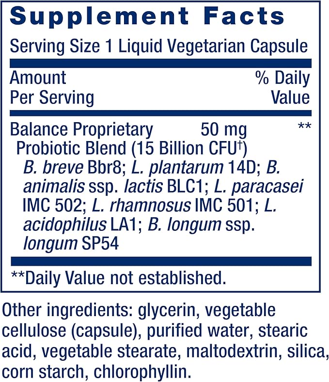 Life Extension FLORASSIST Balance Probiotic - 7 Strains 15 Billion CFUs - Probiotics Supplements for Men and Women - Digestive Health Support – Once Daily, Non-GMO, Vegetarian – 30 Capsules