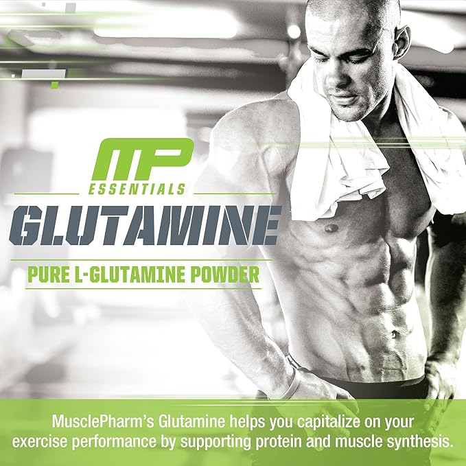 MusclePharm Essentials Glutamine, Pure L-Glutamine Powder Supplement for Post Workout Muscle Recovery, Energy & Gut Health, 5g L Glutamine Powder per Serving, Gluten-Free, Unflavored, 60 Servings