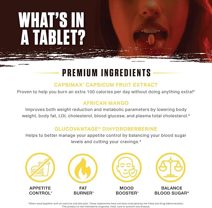 Ambrosia Ember™ Thermogenic Fat Burner & Appetite Support Supplement Pills for Healthy Weight Management, Appetite Support for Men and Women with CapsiMax™, African Mango, and CoQ10