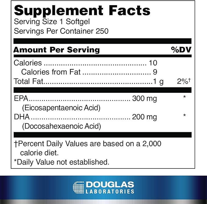 Douglas Laboratories Opti-EPA 500 | Enteric-Coated to Support Brain, Eyes, Pregnancy and Cardiovascular Health | 250 Softgels