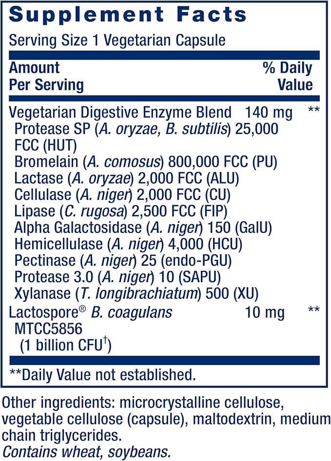 Life Extension Enhanced Super Digestive Enzymes & Probiotics -Vegetarian-Friendly Digestive Health Formula For GI Balance - Plant-Based Diet Aid - Non-GMO - 60 Vegetarian Capsules