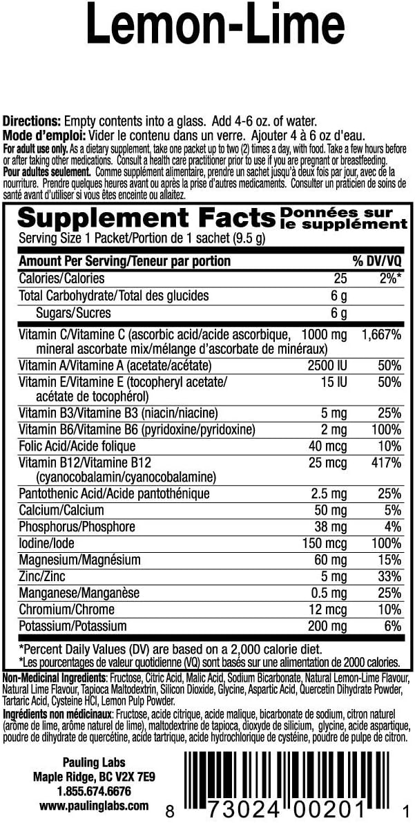 Ener-C Vitamin Drink Mix, Lemon Lime, 1000 Mg, 30 Count