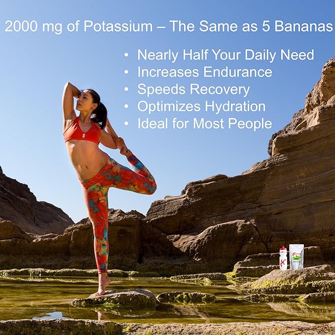 Original 2K - 2000 mg Potassium Electrolyte Powder Drink Mix | Cramp Relief - Hydration - Increased Performance (Zero Sugar Lemon-Lime, 20 Single Serving Packets)