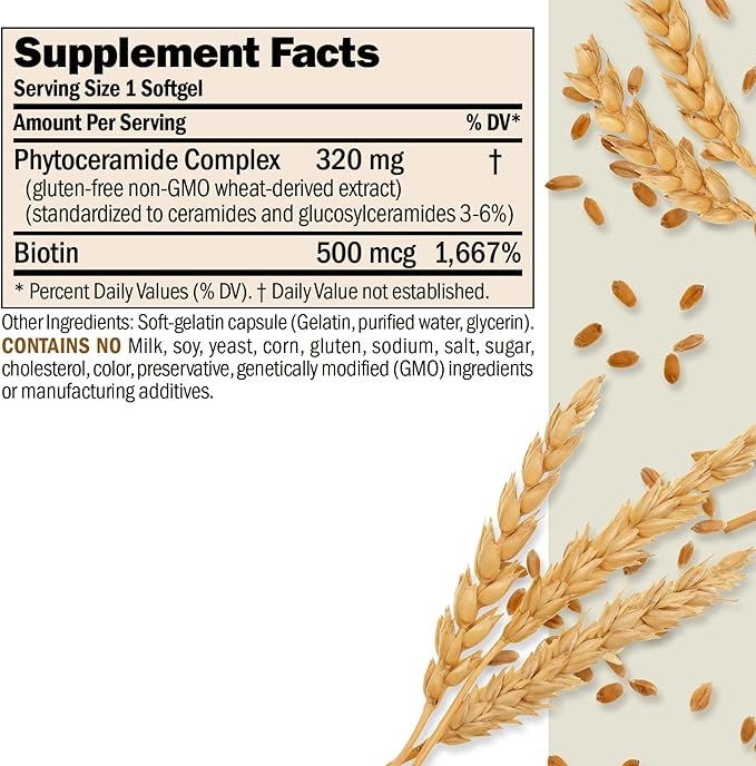 Andrew Lessman Phytoceramides with Biotin 30 Softgels – Skin’s Vital Natural Internal Moisturizer. Naturally Enhances Soft, Smooth, Radiant Skin. No Additives. Small Easy to Swallow Softgels